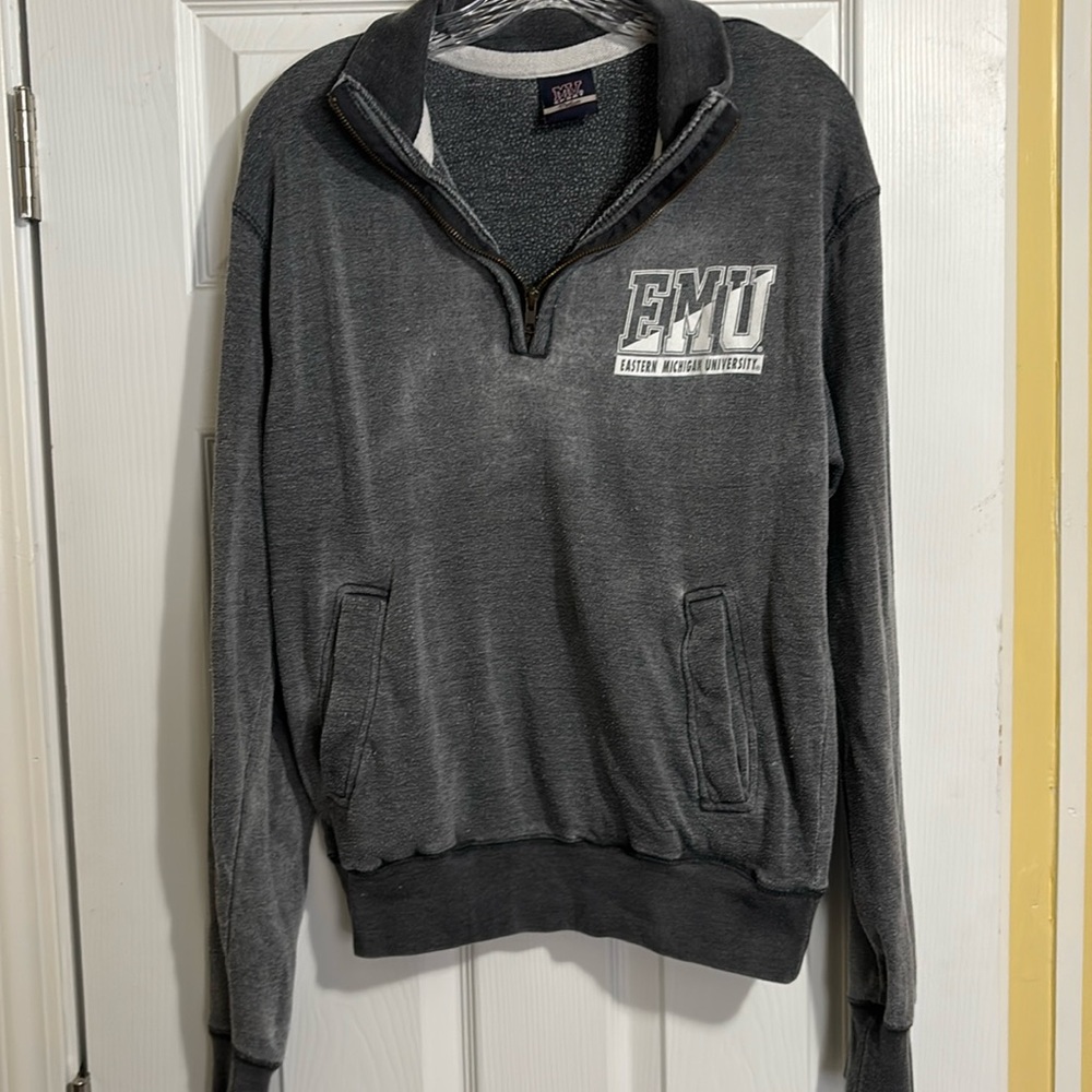 Eastern Michigan gray quarter zip